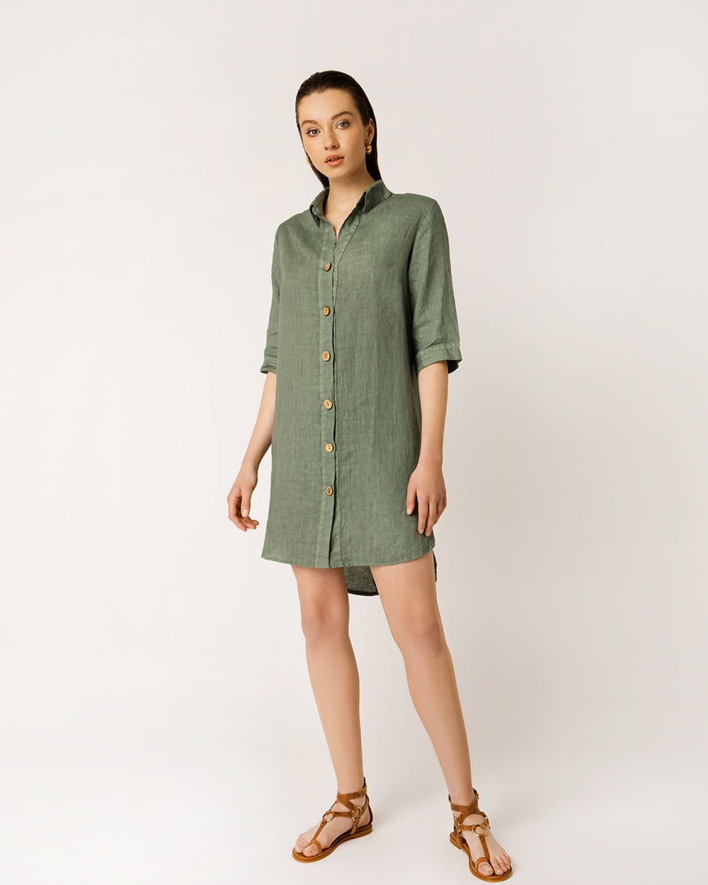 Linen Buttoned Dress