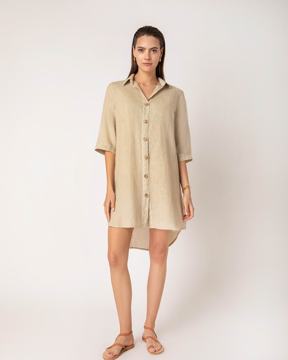 Linen Buttoned Dress